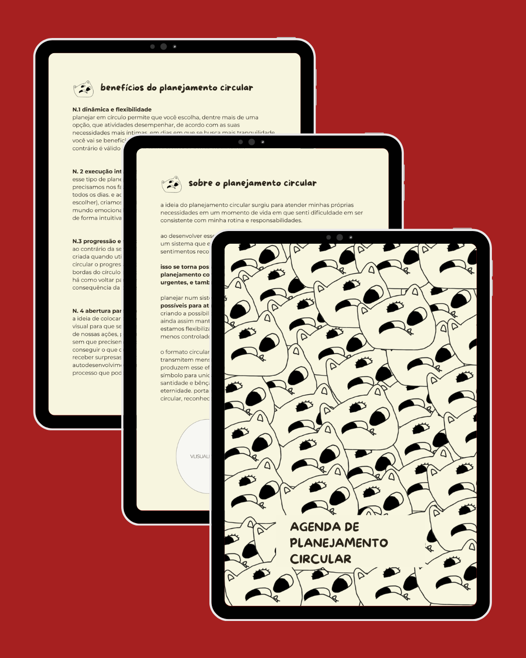 agenda e workbook de planejamento circular